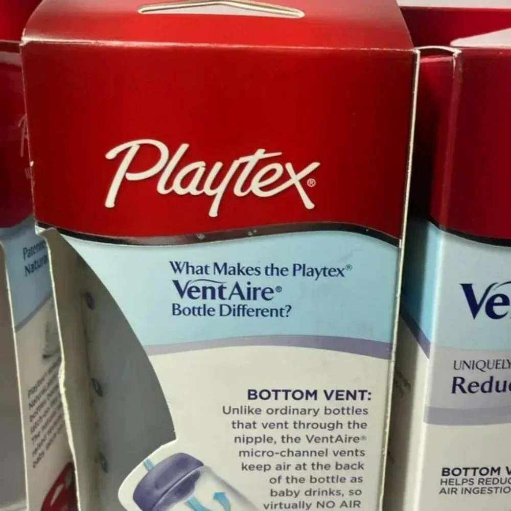 Playtex VentAire Bottom Vent Angled Baby Bottle 9oz NaturaLatch Silicone Nipple